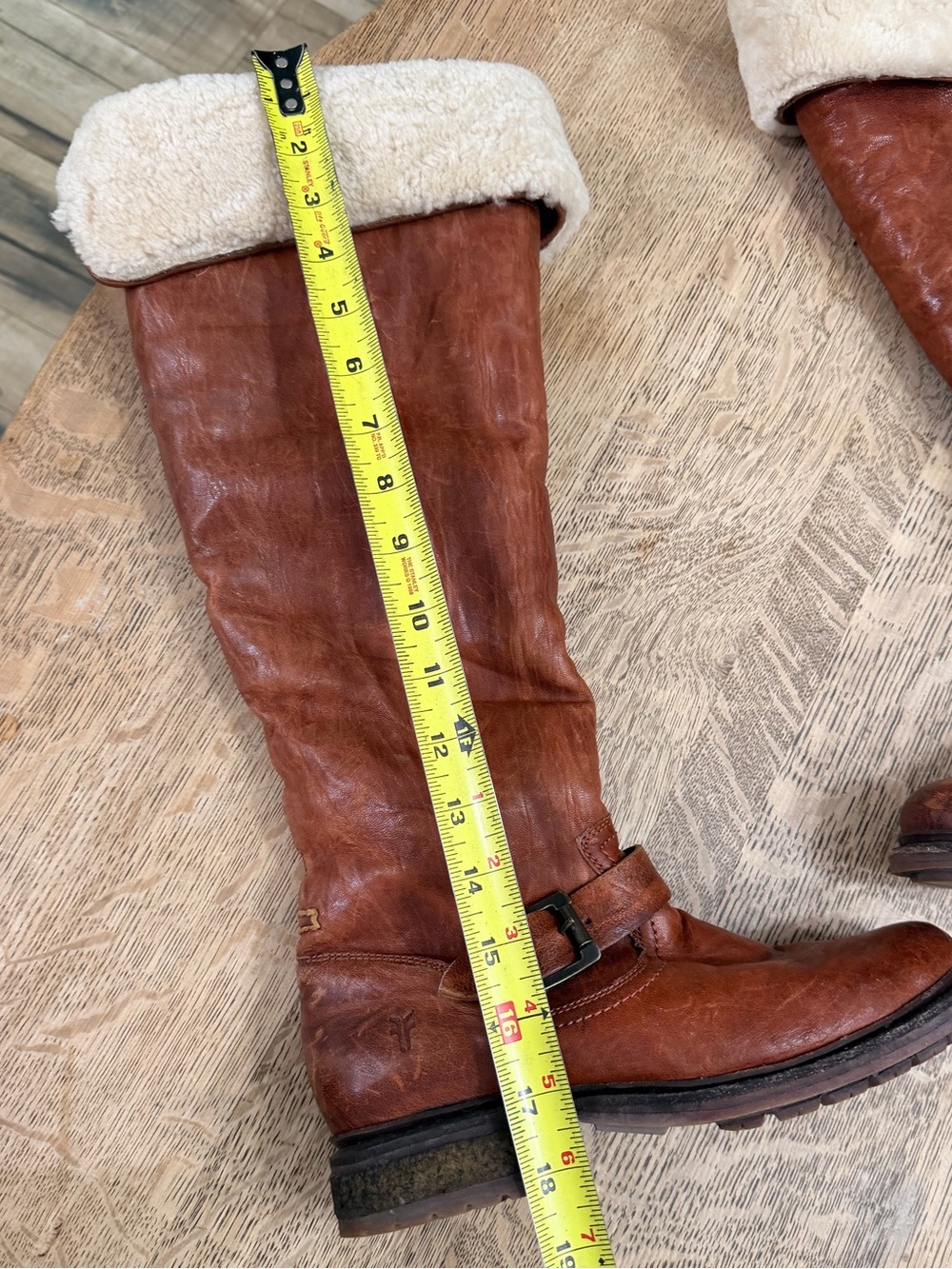 Frye Valerie OTK boots Cognac 7-1/2 7.5 women’s Over Knee Fold Down - Picture 13 of 16
